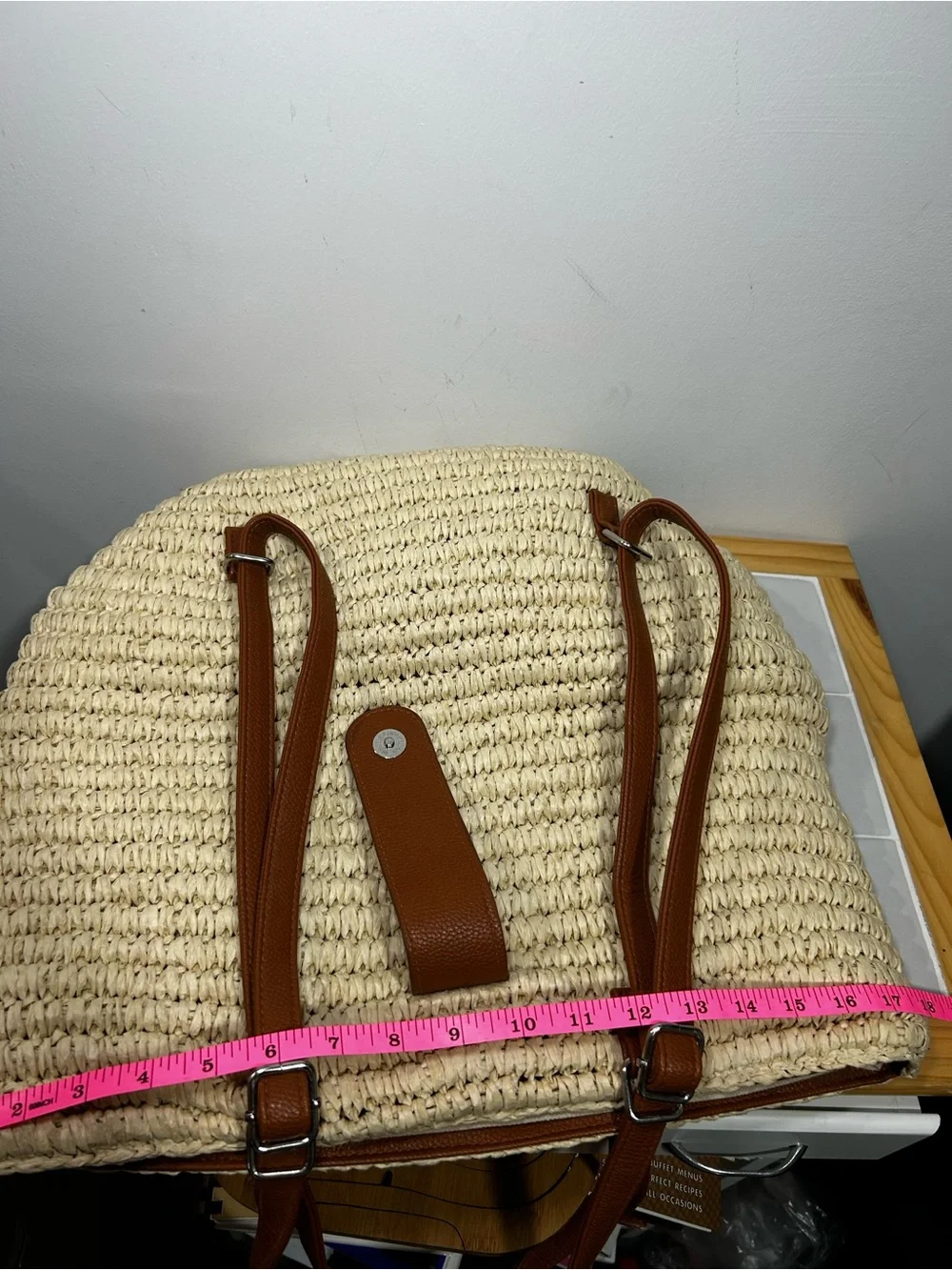 Duluth Trading Co Convertible Straw Bag Backpack Shoulder Bag Tote Beach Large